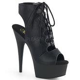 6" Heel DELIGHT-600-20 Black Faux Leather